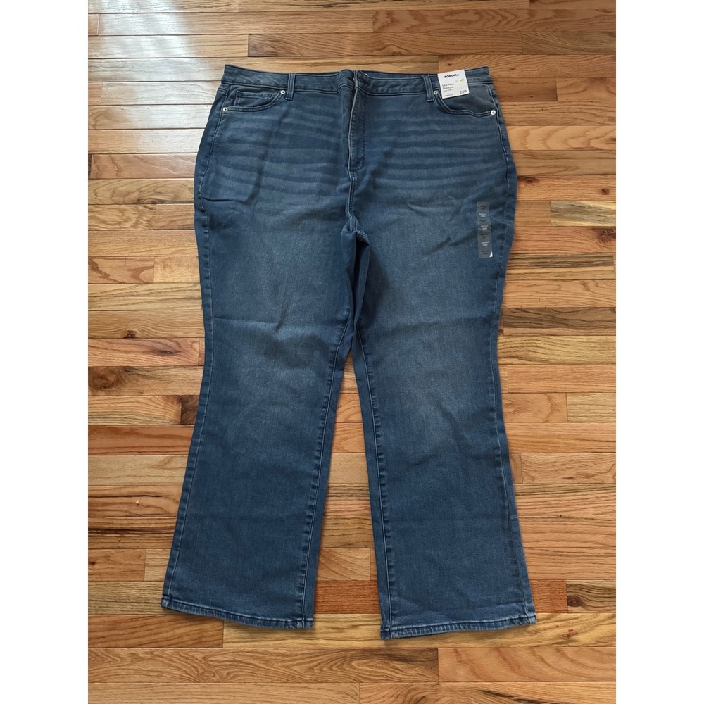 Sonoma Goods For Life Womens Plus 26W Mid Rise Bootcut Jeans Medium Wash Stretch